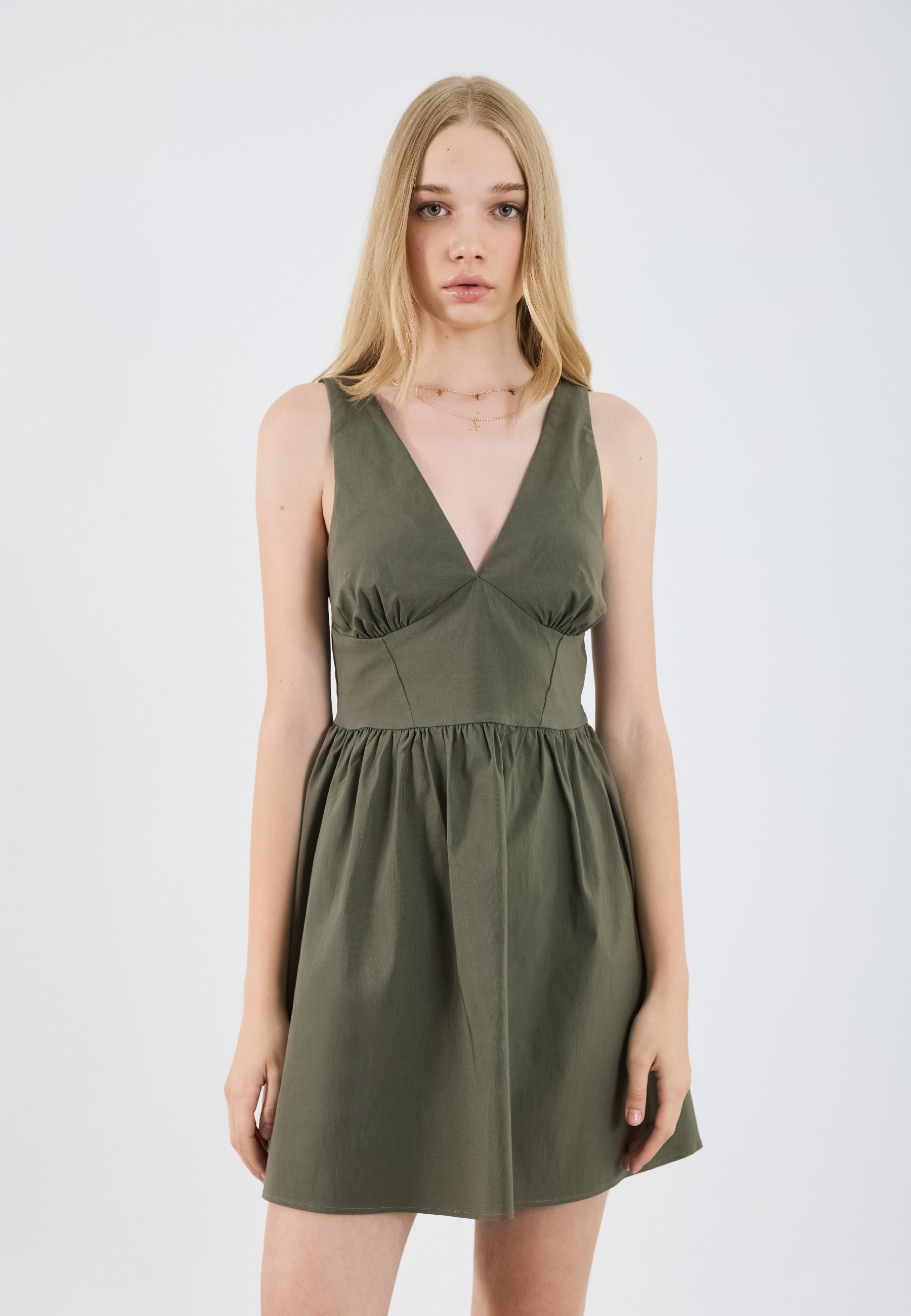Even&Odd Vestido informal olive/caqui