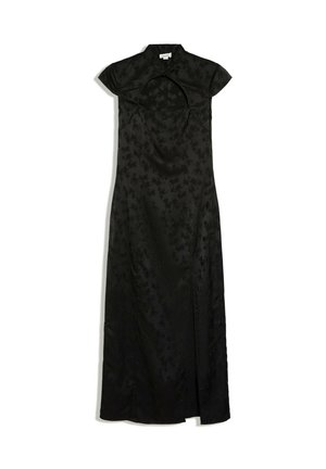 Bershka, JACQUARD SATIN MIDI DRESS - Robe longue - black
