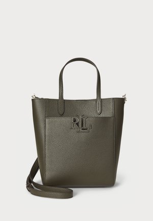 Lauren Ralph Lauren PEBBLED LEATHER SMALL CAMERYN TOTE BAG - Håndtasker - dark olive
