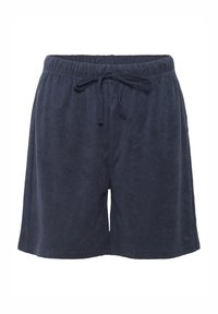 Námornícke modré bavlnené šortky s elastickým pásom a nastaviteľnou šnúrkou, s bočnými švami a diskrétnym logom na leme.
