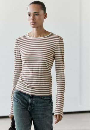 LONG SLEEVE STRIPED  - T-shirt à manches longues - beige
