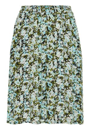 Kaffe AMBER - A-line skirt - blue green abstract flower