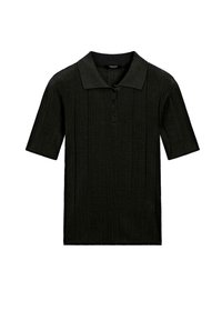 SHORT SLEEVE WITH RIBBED DETAIL - Polotričko - black