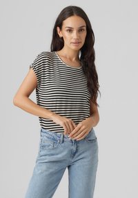 Vero Moda - VMAVA - T-shirt med print - black/pristine Miniatyrbild 1