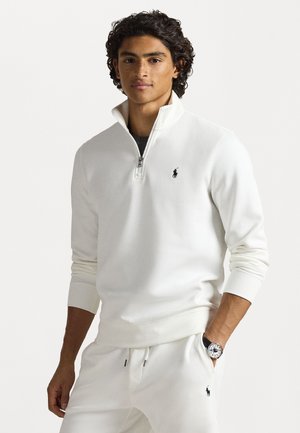 DOUBLE-KNIT QUARTER-ZIP PULLOVER - Sweatshirt - white