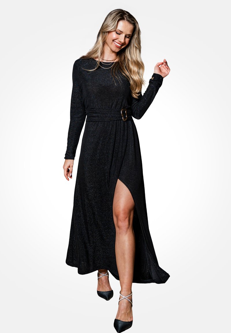 Cupshe GLAMOROUS GLITTERING WITH THIGH-HIGH SLIT - Maxi dress - black -  Zalando.ie