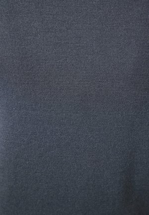 Tissu en maille bleu marine foncé avec une texture lisse ; motif uniforme sans coutures visibles ni embellissements. Convient pour un usage décontracté.