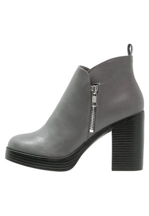 High heeled ankle boots - grey