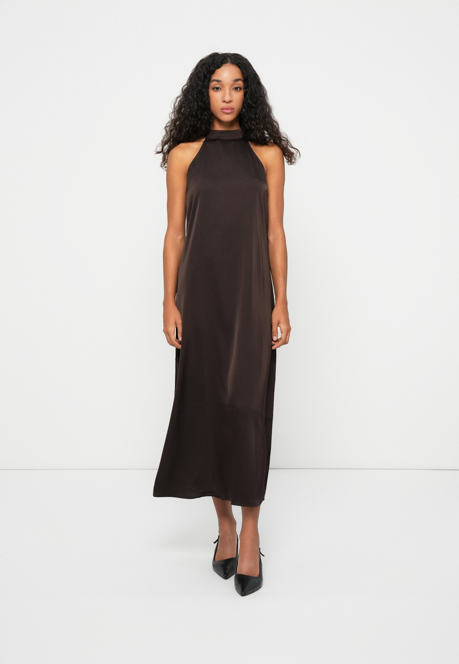 slim fit dress slacks Vero Moda Roma Ribbed Halter Neck Dress in Black – She Selected