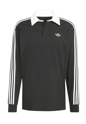 Μαύρο πόλο με μακριά μανίκια και λευκό γιακά, διαθέτει τρεις λευκές ρίγες στα μανίκια και ένα μικρό λευκό λογότυπο στο στήθος.