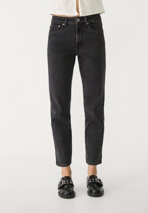 Stradivarius, MOM-FIT - Slim fit jeans - black denim