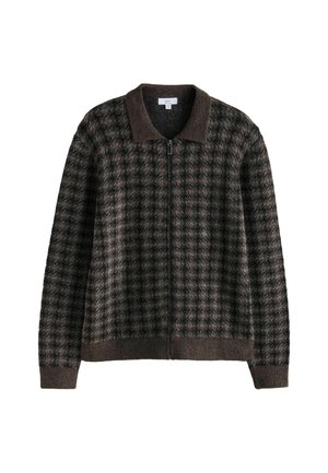 REGULAR FIT CHECK - Strickjacke - brown