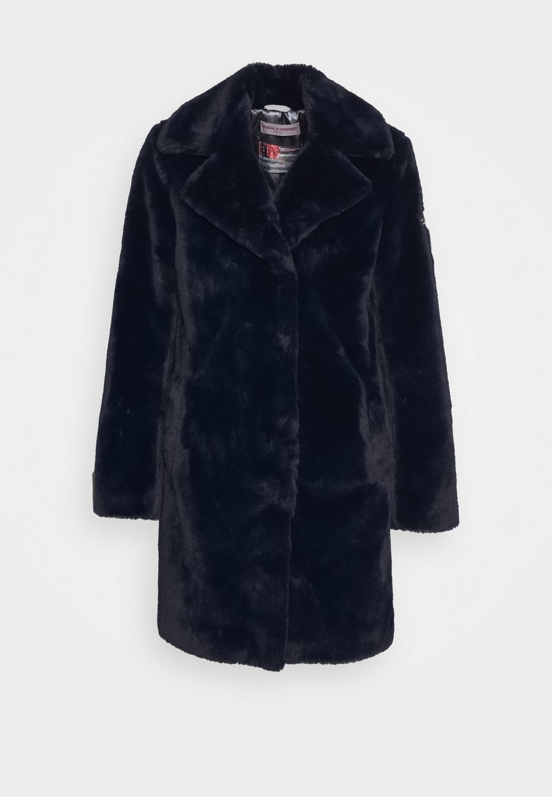 Frieda Freddies Fake Fur Mantel Moon River Mit Kuscheligem Kragen Wintermantel Midnight Blue Dunkelblau Zalando De