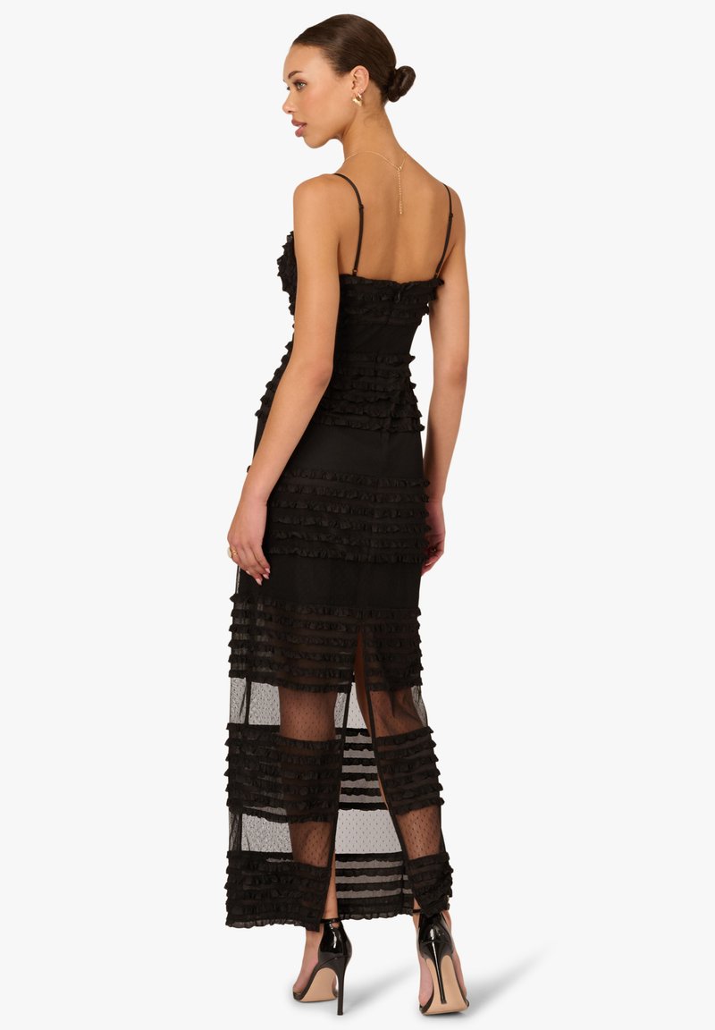 adrianna papell black ruffle dress Amazon.com: Adrianna Papell Women's Ruffle Crepe Halter Gown