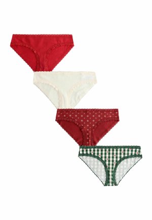 HIGH LEG TRIM FOUR PACK - Nohavičky/Slipy - red heart green check