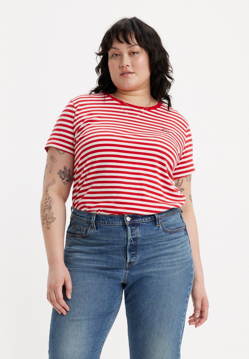 Levi's® Plus THE PERFECT TEE - Camiseta estampada - sandy/script red