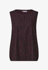 BLUSENTOP MIT RUNDHALS UND CUT-OUT-DETAIL - Blouse - rustic rouge