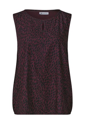 Street One, BLUSENTOP MIT RUNDHALS UND CUT-OUT-DETAIL - Blouse - rustic rouge