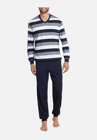 Schiesser 2 TLG  SET V AUSSCHNITT STREIFEN - Pyjama set - blau