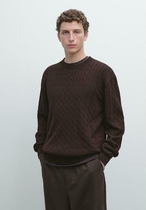 CABLE - Pullover - bordeaux