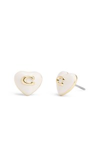 COACH SIGNATURE ENAMEL HEART STUD  - Pendientes - white