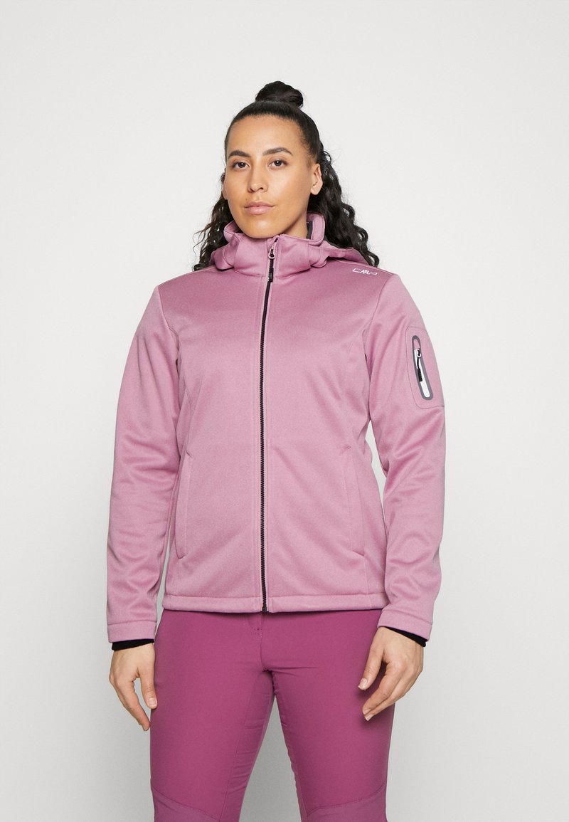 CMP WOMAN JACKET ZIP HOOD Softshelljas fard melange/gemêleerd roze