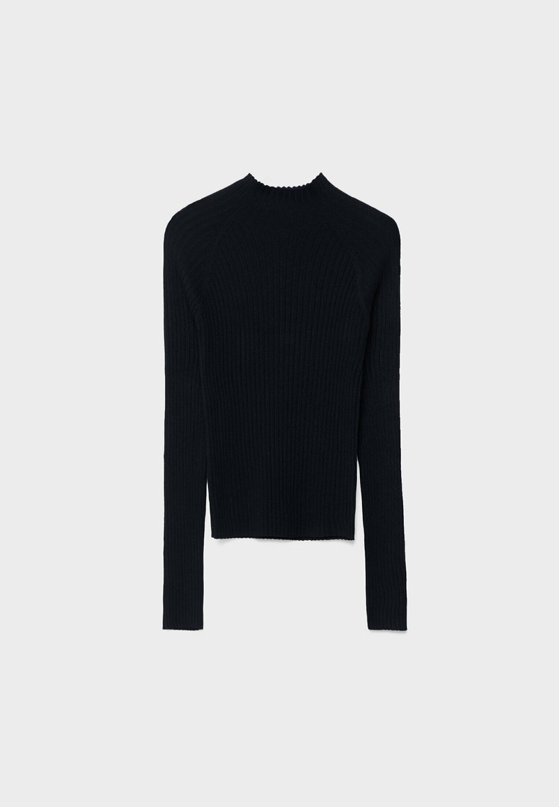 Stradivarius MOCK TURTLENECK - Pullover - black denim/denim noir -  ZALANDO.FR