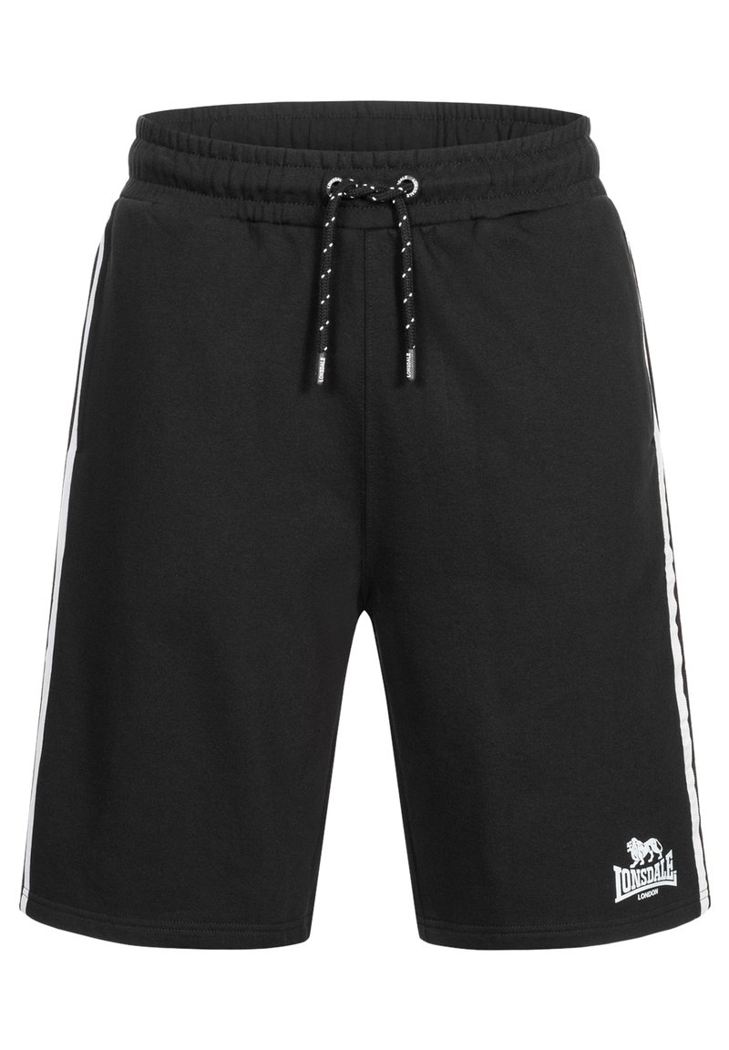 Short De Sport Lonsdale London Pour Homme - Coupe Régulière, Tissu Mélangé, Taille Extensible, Noir