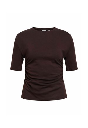 Object, TOP RUCHED - T-shirt imprimé - seal brown