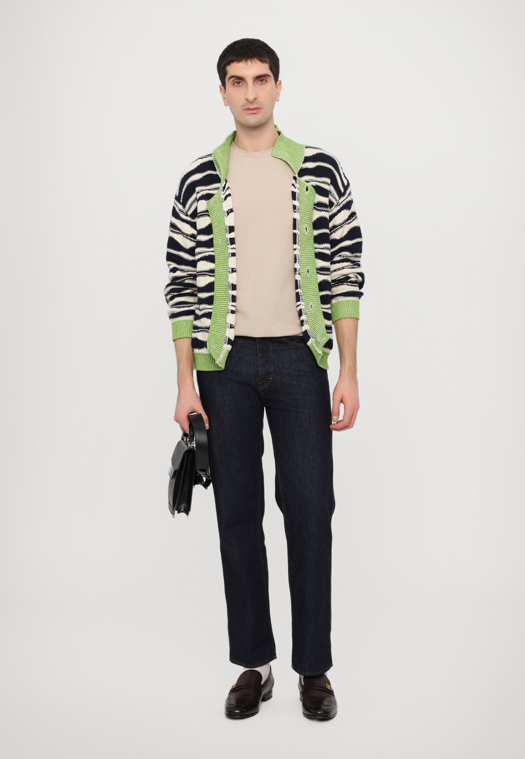 Henrik Vibskov WAVE UNISEX Cardigan beige/black/beige