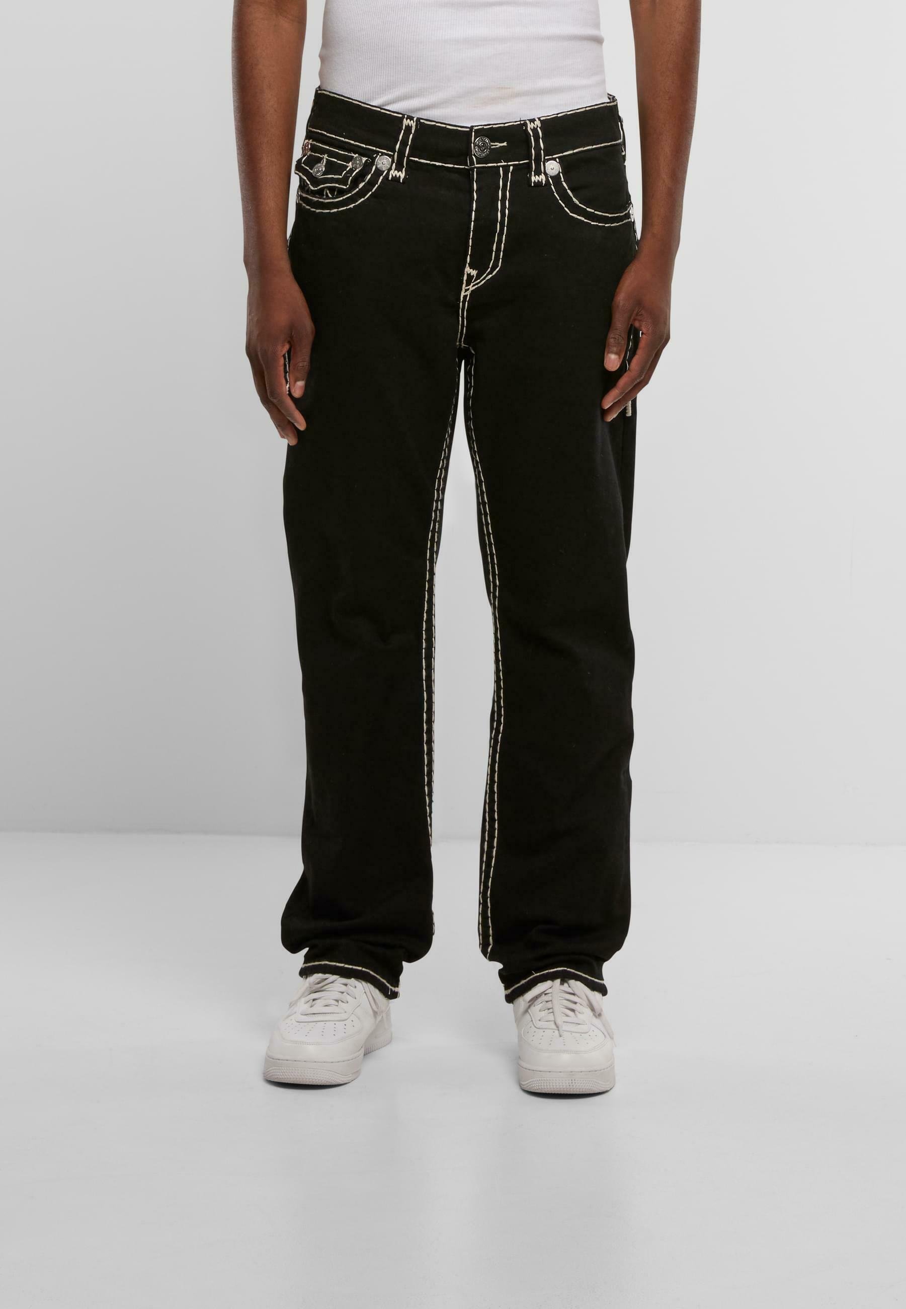 Black True Religion Jeans With White Stitching True Religion Men's