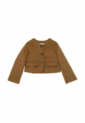 CROPPED COLLARLESS  - Chaqueta fina - camel