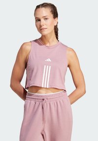 adidas Performance TRAIN ESSENTIALS TRAIN 3-STRIPES - Top - orchid/white