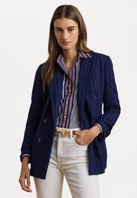 Lauren Ralph Lauren PINSTRIPE DOUBLE BREASTED TWILL BLAZER - Žakete - navy/white