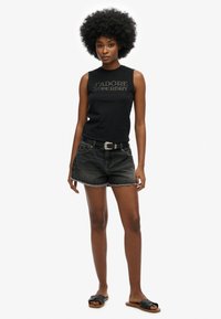 Superdry & Co LUXE FITTED - Top - vulcan black