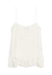FLOWING STRAPPY WITH RUFFLES - Top - white