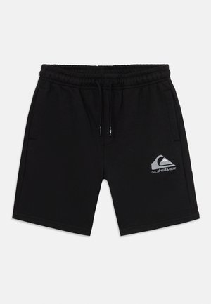 Crne casual kratke hlače s elastičnim strukom i vezicom, bočnim džepovima i malim Quiksilver logom na donjem desnom nožnom dijelu.