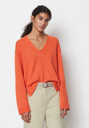 MIT HOHEM ANTEIL - Strickpullover - fruity orange