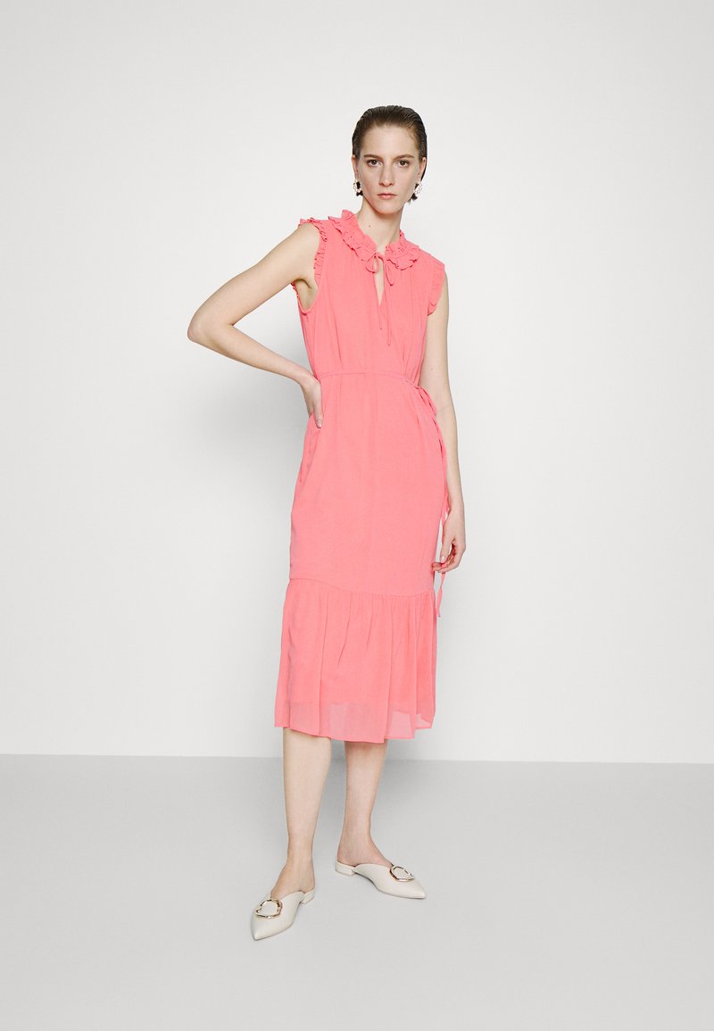 dkny ruffled midi dress