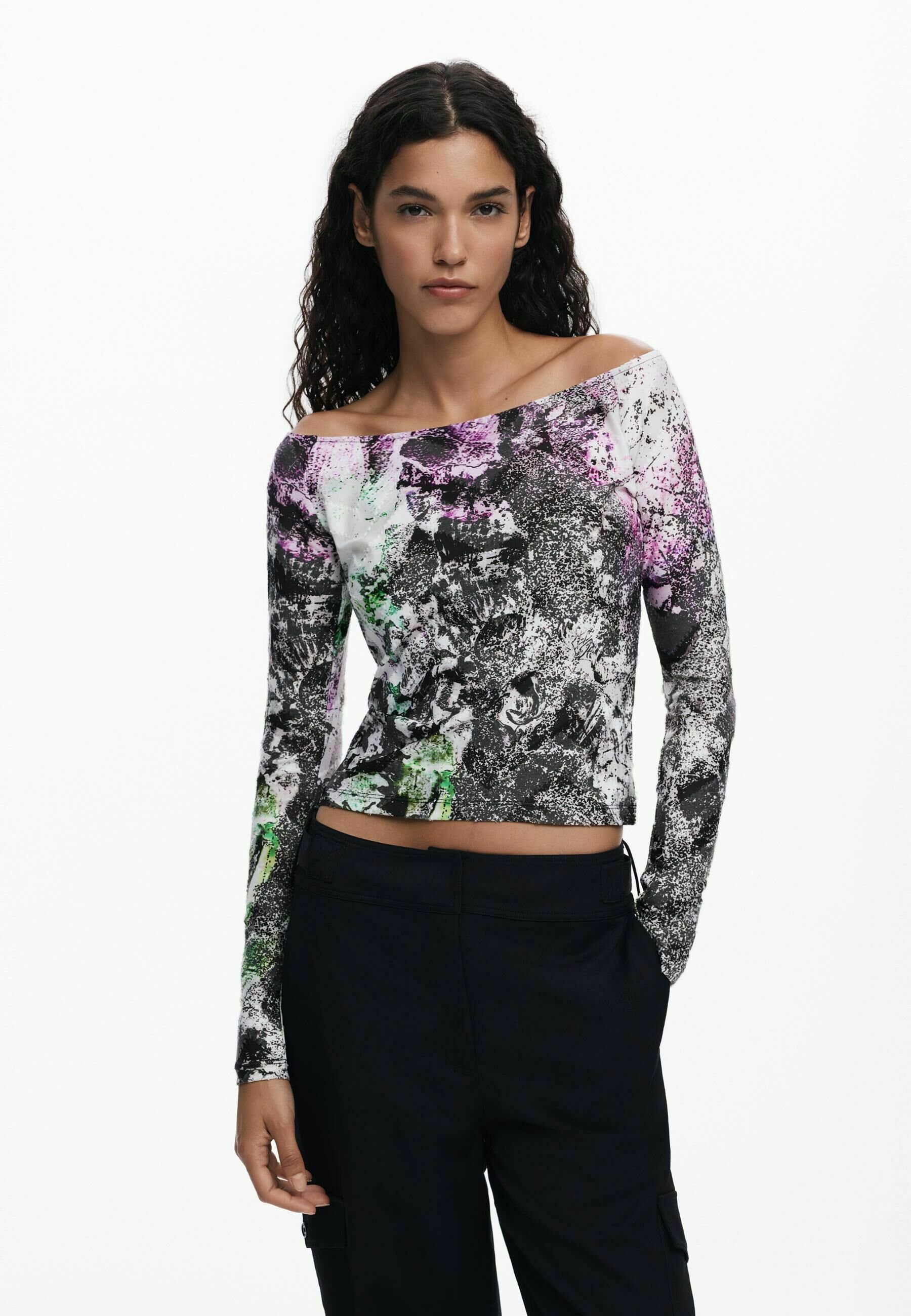Tee-shirt Manches Longues Desigual Floral Mandala - Taille XL - Coton Mixte - Occasion