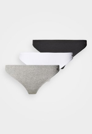 FLAG PACKS DIPPED THONG 3 PACK - String - black/light grey heather/white