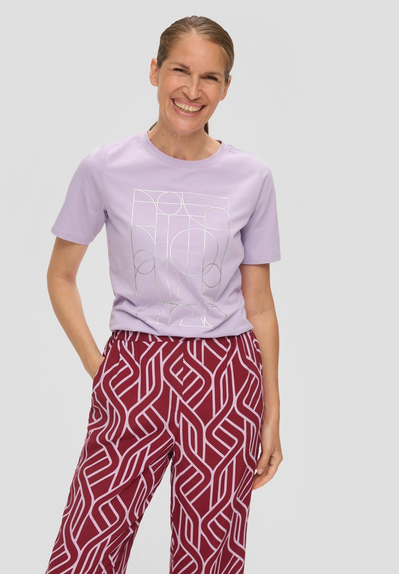 s.Oliver BLACK LABEL T-Shirt print - lavendel