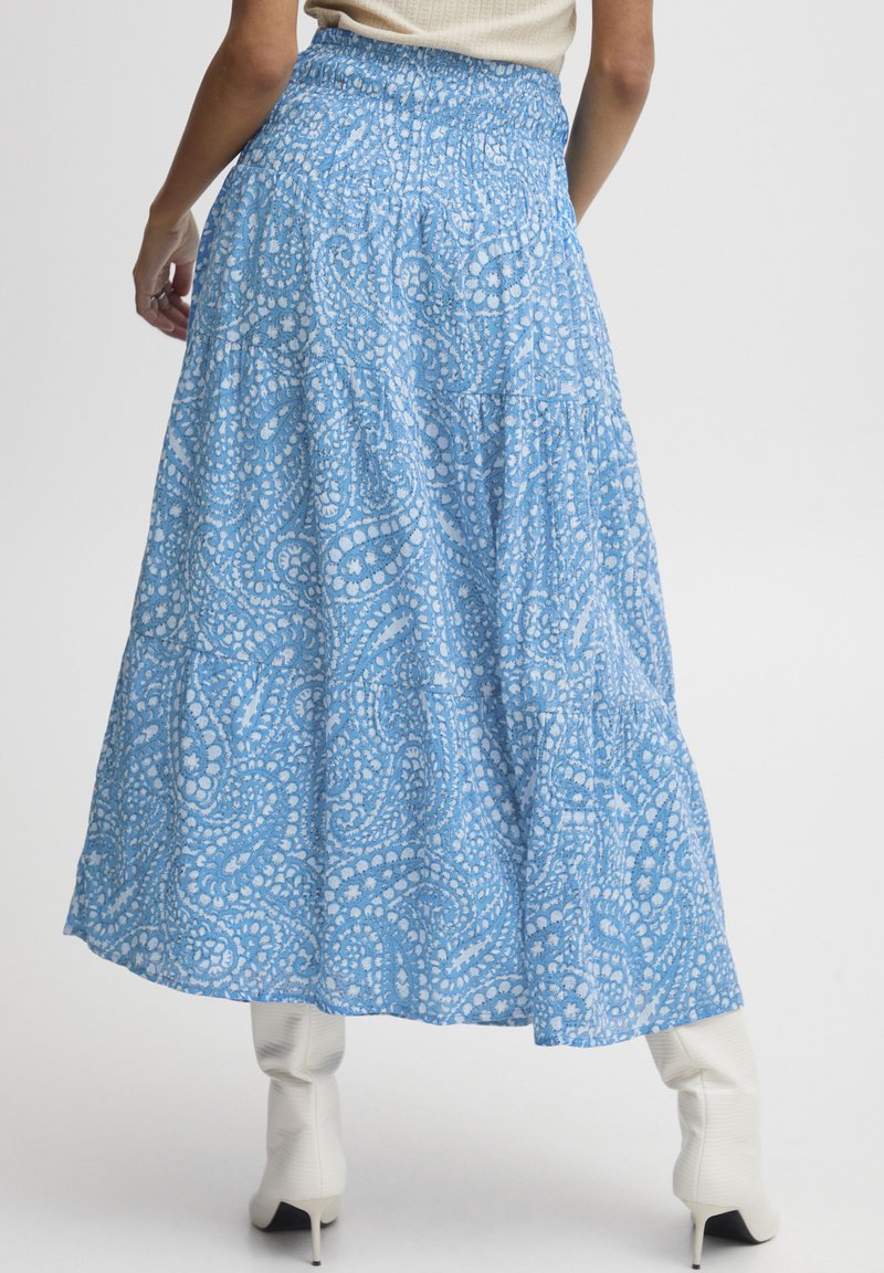 Maxi-rok voor dames, A-lijn, lange rok, bubbelrok, elastische taille, ballon, midi-lengte, Rood, M