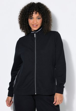 Ulla Popken, ZIP-UP COLLARED SWEATSHIRT - Sudadera con cremallera - black