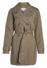 VILA TAILLENGÜRTEL - Šineļveida mētelis - walnut