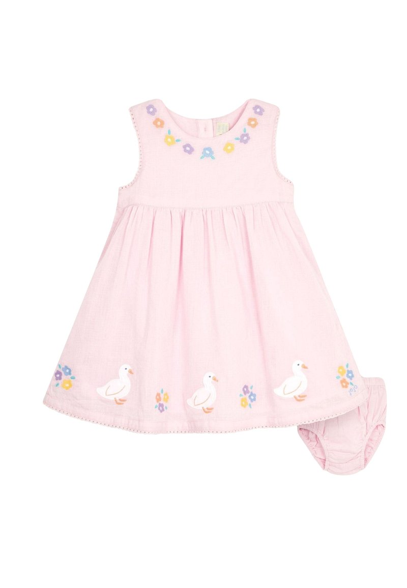 JoJo Maman Bébé SEASHELL EMBROIDERED REGULAR FIT - Rochie de zi - pink duck