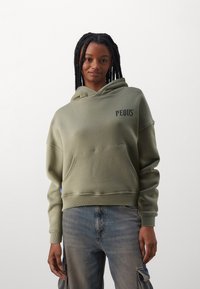 PEQUS - CROPPED ISLAND OF HEARTBREAKS  HOODIE - Collegepaita - dust grey Pienoiskuva 1