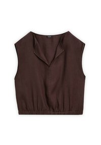 WITH ELASTICATED HEM - Blouse - mottled bordeaux