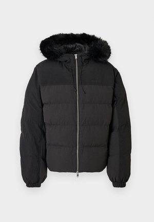 HOODED PUFFER JACKET - Zimná bunda - black