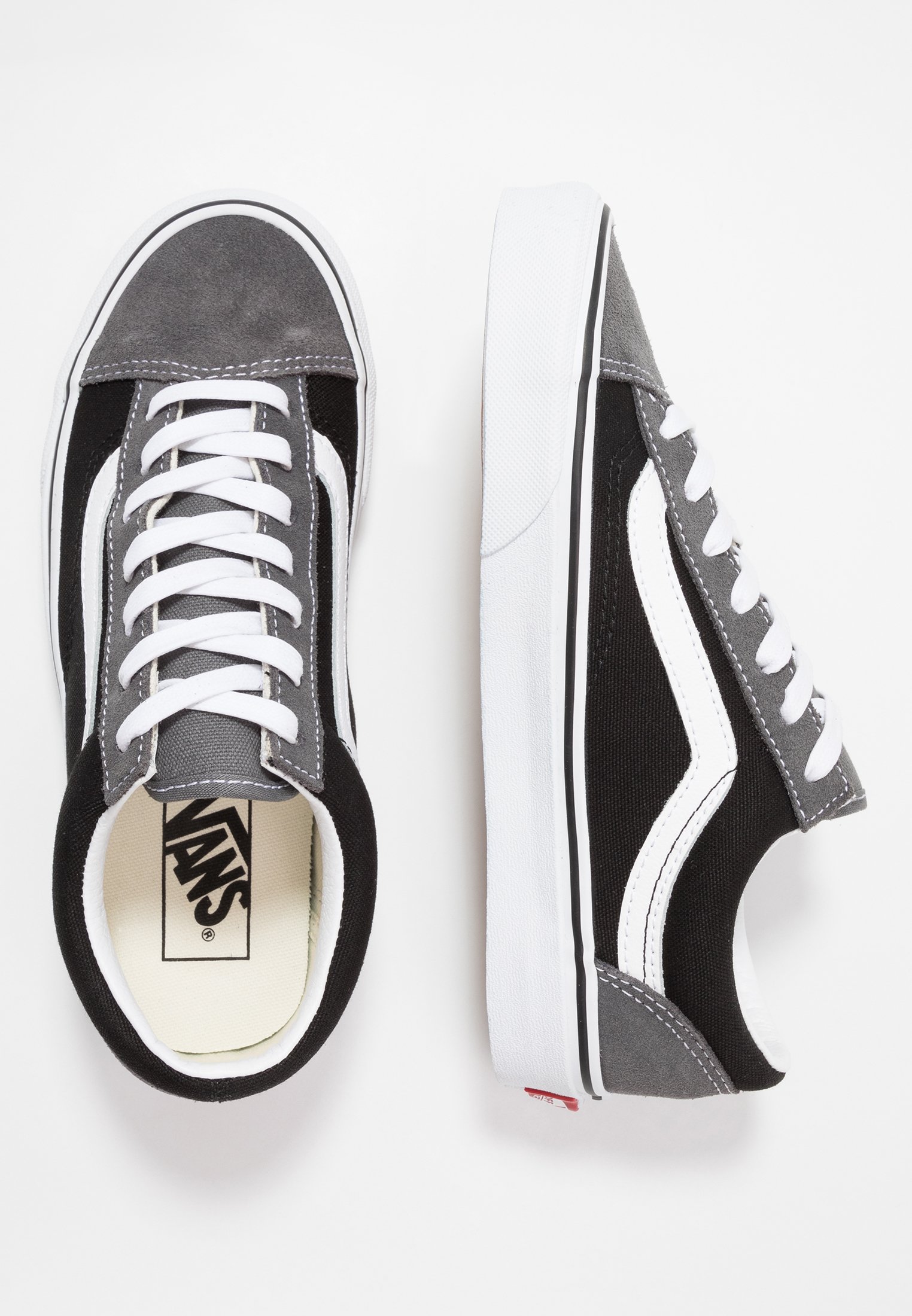pewter and black vans